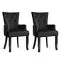 2x Artiss Dining Chairs Velvet French Provincial Armchair Black - Furniture > Bar Stools & Chairs > Arm Chairs &