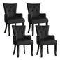 4x Artiss Dining Chairs Velvet French Provincial Armchair Black - Furniture > Bar Stools & Chairs > Arm Chairs &