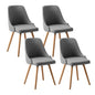 Artiss Dining Chairs Set of 4 Fabric Wooden Grey - Furniture > Dining > Kitchen & Dining Chairs