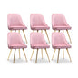 Dining Chairs Set of 6 Velvet Channel Tufted Pink