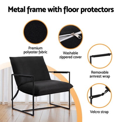 Artiss Armchair Lounge Chair Sling Black - Furniture > Bar Stools & Chairs > Arm Chairs & Recliners