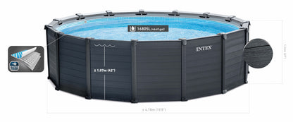 Intex Intex Graphite Grey Panel Pool 4.78 x 1.24M 26384 - Home & Garden > Pool & Accessories > Swimming Pools