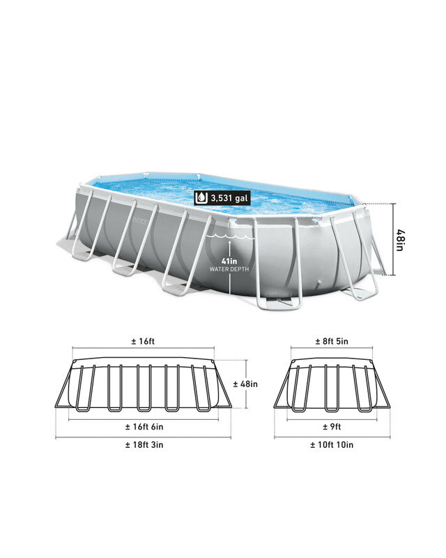 Intex PRISM Frame 16’ Above Ground Pool 503cm x 274cm x 122cm 26796 - Home & Garden > Pool & Accessories > Swimming