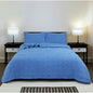 Blue Perennial 100% Cotton Quilted 3 pcs Bedspread Coverlet Set Super King