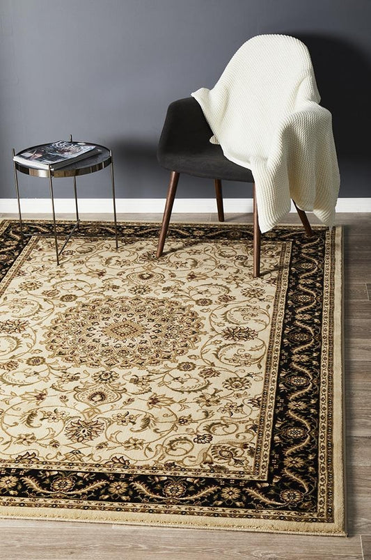 Sydney 9 Ivory Black Rug by Rug Culture - 400X300CM - RECTANGLE - Home & Garden > Rugs > Floor Rugs