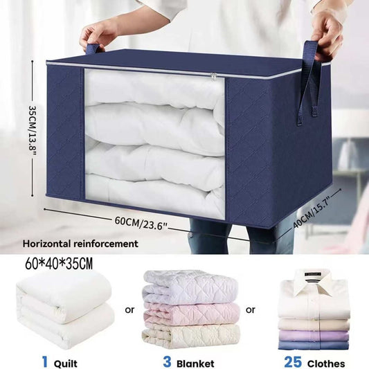 Foldable Storage Bins Extra Large Storage Bins 90L Storage Container Storage - Black - Size 01
