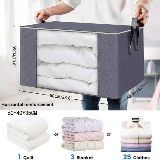 Foldable Storage Bins Extra Large Storage Bins 90L Storage Container Storage - Cyan - Size 01
