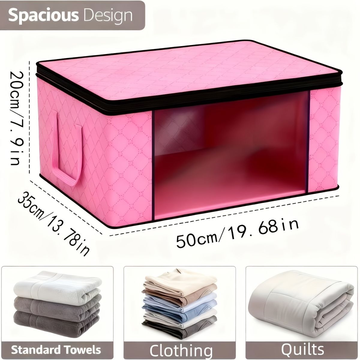 Foldable Storage Bins Extra Large Storage Bins 90L Storage Container Storage - Cyan - Size 01