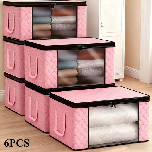 Foldable Storage Bins Extra Large Storage Bins 90L Storage Container Storage - Pink - Size 01