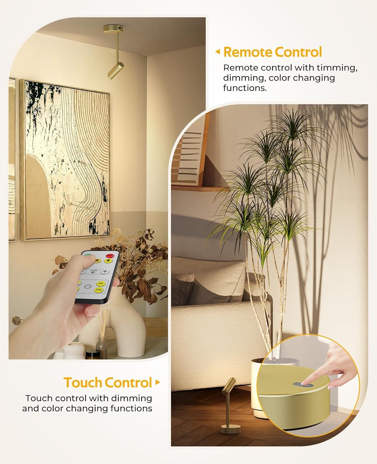 Picture Light for Wall, Battery Operated Art Light for Paintings CCT Dimmable Recharging Gallery Battery Wall Light with Remote Control for Living Room Gallery Dartboard Art Bathroom Gold