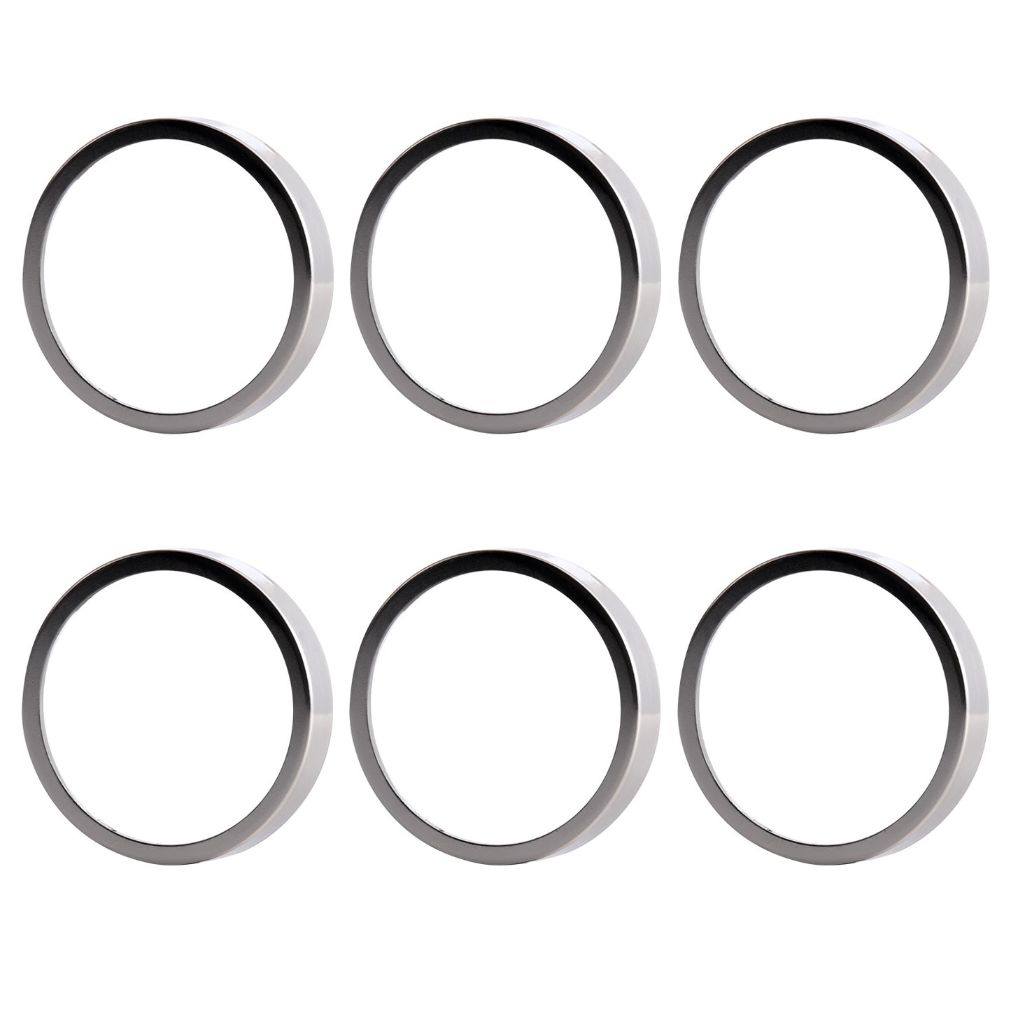 6 Pack GU10/MR16 Bulb Decorative Trim Rings, Heat Insulation Anti-Scald Protective Rings for Track Lighting, Snap-On Spring-Loaded Design (Brushed Nickel)