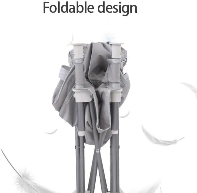 Foldable Highchair for Children with Sunshade and Removable Food Tray, Portable, Gray