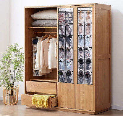 12 Large Mesh Pockets Hanging Narrow Closet Door, White, 2 Pack
 Hang in the bedroom for boots, high heels, sneakers;