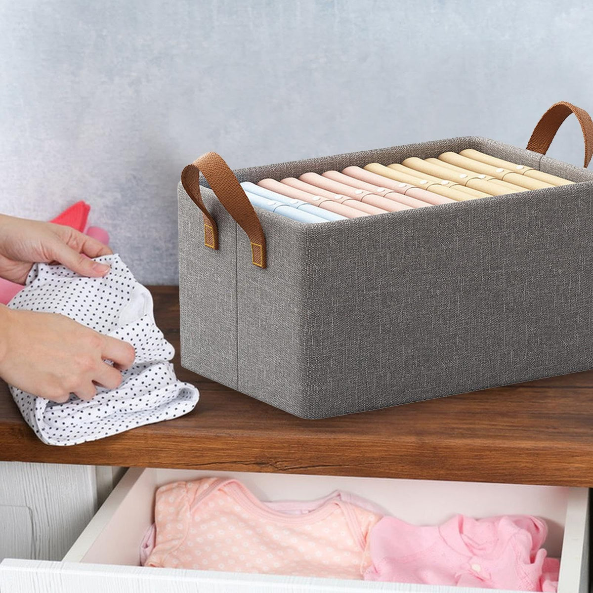 Clothing Drawer Organizer Stackable And Foldable Clothing Drawer Organizers,T Shirt Storage Organizer,Storage Bins And Closet