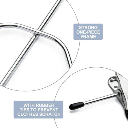 Skirt Pants Hangers Space Saving 4 Tier Metal Skirt Hanger with Adjustable Clips Pants Trouser Hangers Closet Organizer for Jeans, Slacks, Shorts - 1 Pack