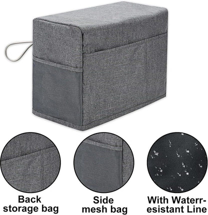 2 Pack Sewing Machine Covers, Padded Oxford Fabric Dust Covers With Storage Pockets And Handles, Gray, 44 x 30 x 21.5 cm