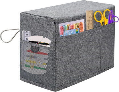 2 Pack Sewing Machine Covers, Padded Oxford Fabric Dust Covers With Storage Pockets And Handles, Gray, 44 x 30 x 21.5 cm