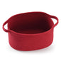 1 Piece Cotton Rope Basket with Handles Red, 30 x 20 x 12 cm
