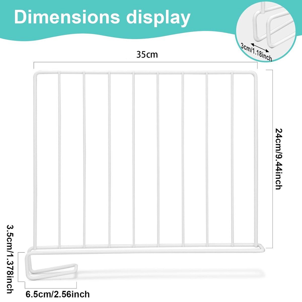 2 Pack Closet Shelf Dividers