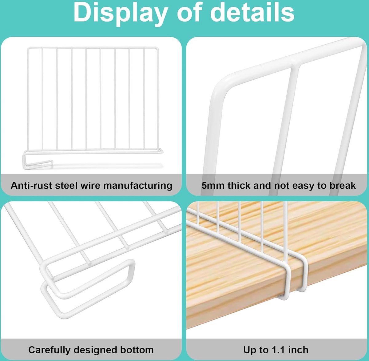 2 Pack Closet Shelf Dividers