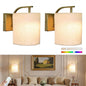 Battery Operated Wall Sconces Set of 2, Rechargeable LED Lights, Remote, 12 RGB Colors, Gold