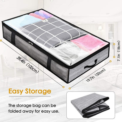 Bed Bottom Storage Bag Non-woven Fabric Sealed Grey printing 100*50*18cm Bed bottom storage bag-single pack