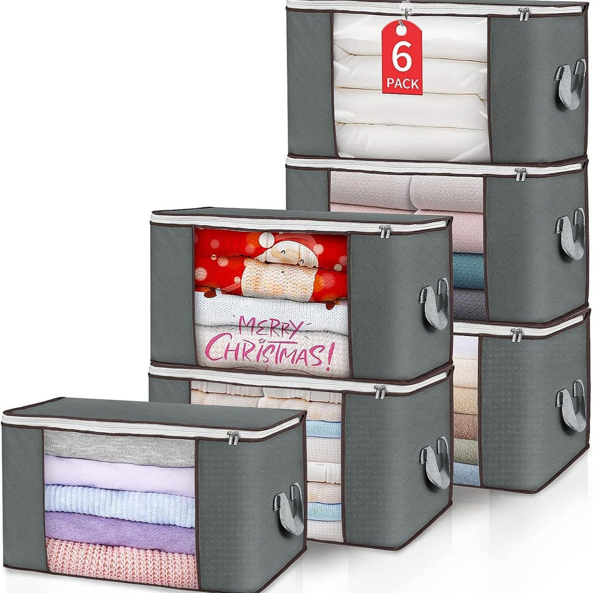 Fortunately Non-woven Quilt Storage Bag Cube 70L Gray 48*48*30cm(70L)