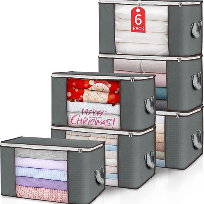 Fortunately Non-woven Quilt Storage Bag Cube 70L Gray 90l (set of 4)