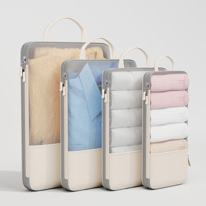 Travel Storage Bag Mu Family Expandable Compression Khaki Extra large【30*12*41】