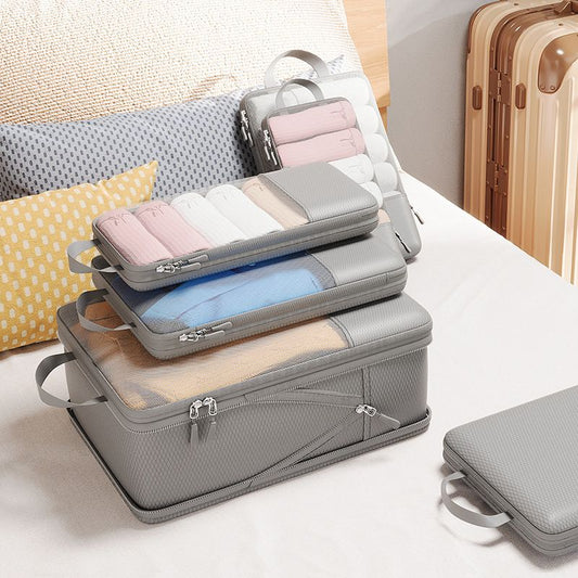 Travel Storage Bag Mu Family Expandable Compression Grey Three-piece set (small + medium + extra large)