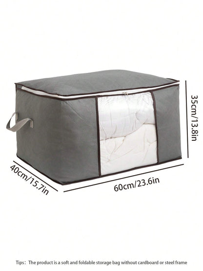 1Pc Large Capacity Non Woven Quilt Storage Bag Travel Moving Packing Bag For Clothes Luggage Seasonal Storage Organization Home Bedroom Christmas Decor Gift