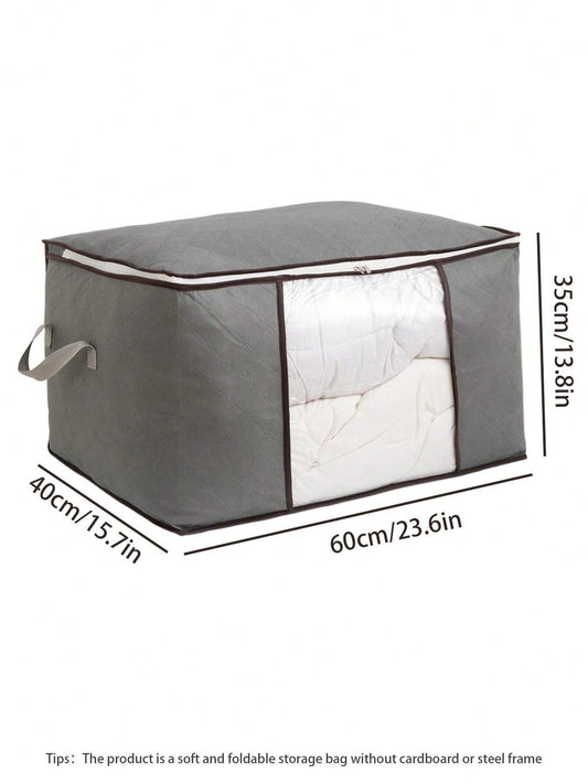 1Pc Large Capacity Non Woven Quilt Storage Bag Travel Moving Packing Bag For Clothes Luggage Seasonal Storage Organization Home Bedroom Christmas Decor Gift