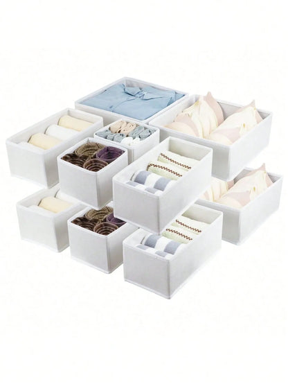 6 Packs Foldable Cloth Storage Box Closet Dresser Drawer Organizer Fabric Baskets Bins Containers Divider For Clothes Underwear Bras Socks Lingerie