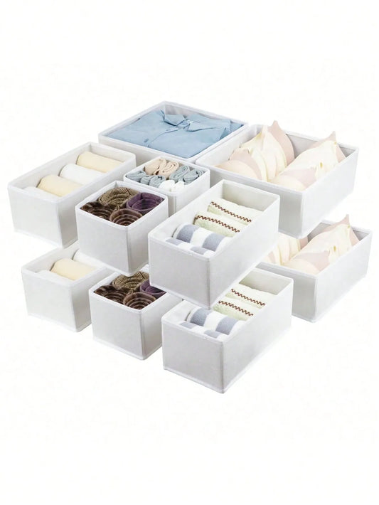 6 Packs Foldable Cloth Storage Box Closet Dresser Drawer Organizer Fabric Baskets Bins Containers Divider For Clothes Underwear Bras Socks Lingerie