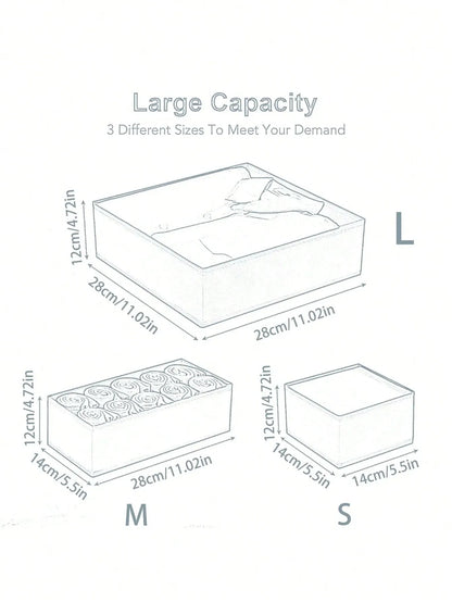 6 Packs Foldable Cloth Storage Box Closet Dresser Drawer Organizer Fabric Baskets Bins Containers Divider For Clothes Underwear Bras Socks Lingerie