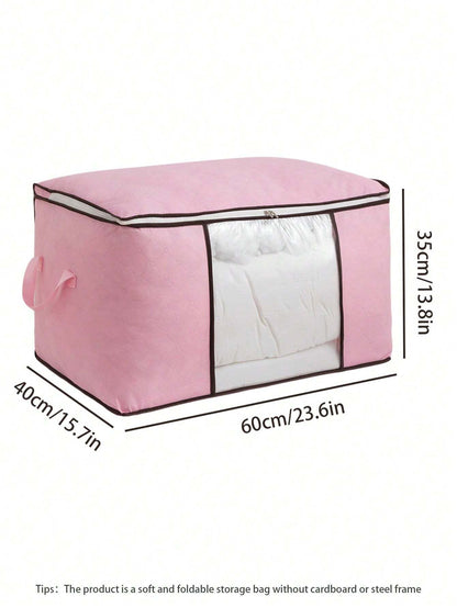 1Pc Large Capacity Non Woven Quilt Storage Bag Travel Moving Packing Bag For Clothes Luggage Seasonal Storage Organization Home Bedroom Christmas Decor Gift