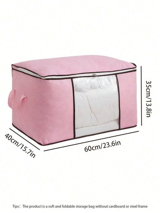 1Pc Large Capacity Non Woven Quilt Storage Bag Travel Moving Packing Bag For Clothes Luggage Seasonal Storage Organization Home Bedroom Christmas Decor Gift