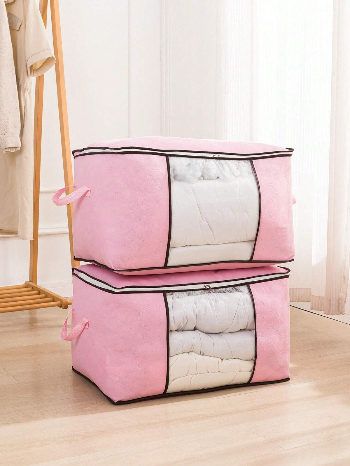 1Pc Large Capacity Non Woven Quilt Storage Bag Travel Moving Packing Bag For Clothes Luggage Seasonal Storage Organization Home Bedroom Christmas Decor Gift