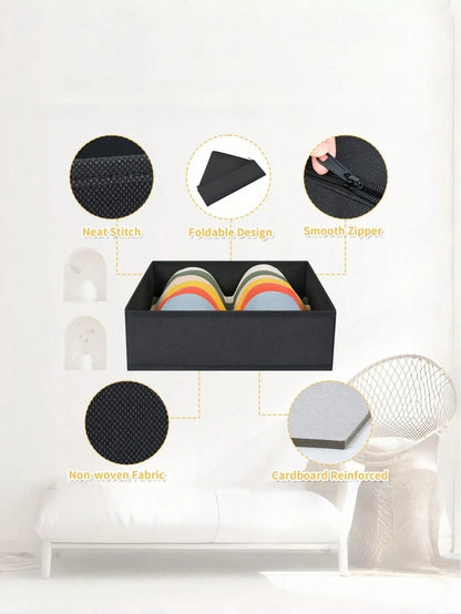 6 Packs Foldable Cloth Storage Box Closet Dresser Drawer Organizer Fabric Baskets Bins Containers Divider For Clothes Underwear Bras Socks Lingerie