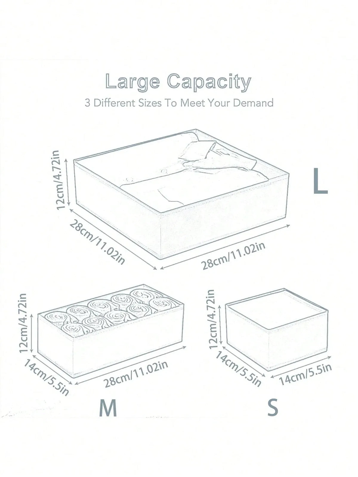 6 Packs Foldable Cloth Storage Box Closet Dresser Drawer Organizer Fabric Baskets Bins Containers Divider For Clothes Underwear Bras Socks Lingerie
