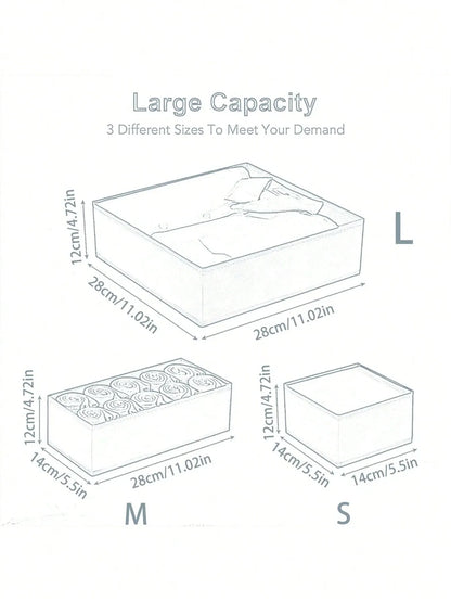 6 Packs Foldable Cloth Storage Box Closet Dresser Drawer Organizer Fabric Baskets Bins Containers Divider For Clothes Underwear Bras Socks Lingerie
