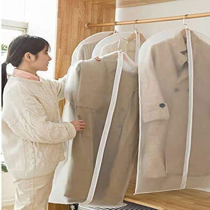 Suit Bags for Closet Storage Hanging Garment Bag 24''X40'' Lightweight Clear Full Zipper Suit Bags (Set of 5)