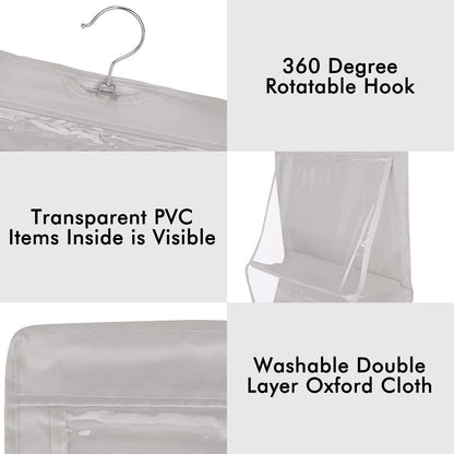Handbag Hanging Purse Organizer for Closet, 8 Pocket Handbag Storage Organizer Hanger Oxford Cloth Closet Organizer for Family