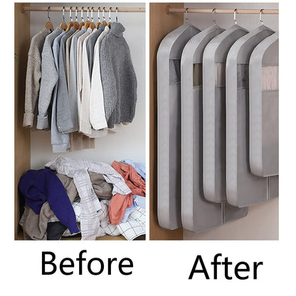 6Pcs Garment Bags for Hanging Clothes Suit Bags, Dust-Proof Clothes Cover Bag with Full-Length Zipper, Clear Hanging Garment Bag