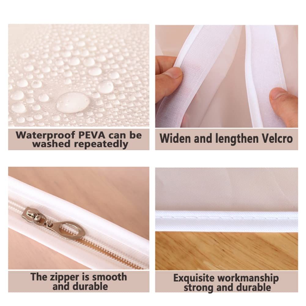 Large Translucent Frosted Garment Rack Cover Bags Clothing Storage Bag with Zipper for Hanging Shirts,Seal Closets to Protect