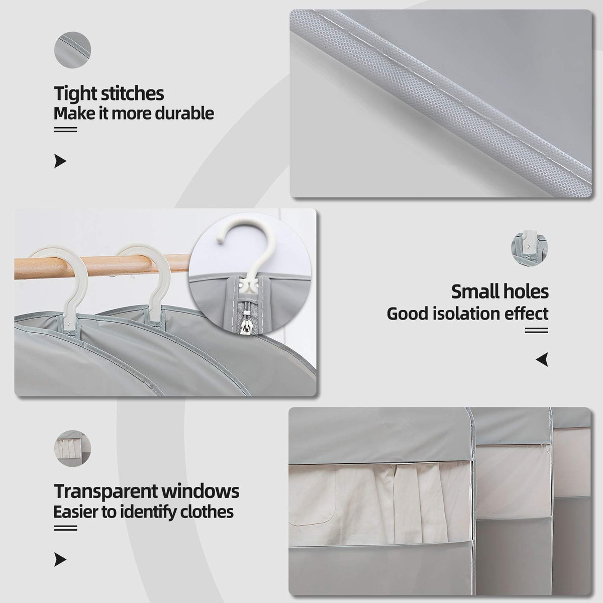 Suit Bags for Closet Storage,Garment Bags for Hanging Clothes, Garment Bags for Hanging Clothes(Set of 4)
