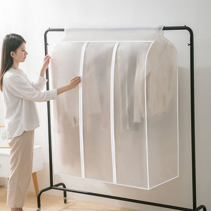 50'' Garment Bags for Hanging Clothes, Large Translucent Frosted Garment Rack Cover Bags Clothing Storage Bag with Zipper