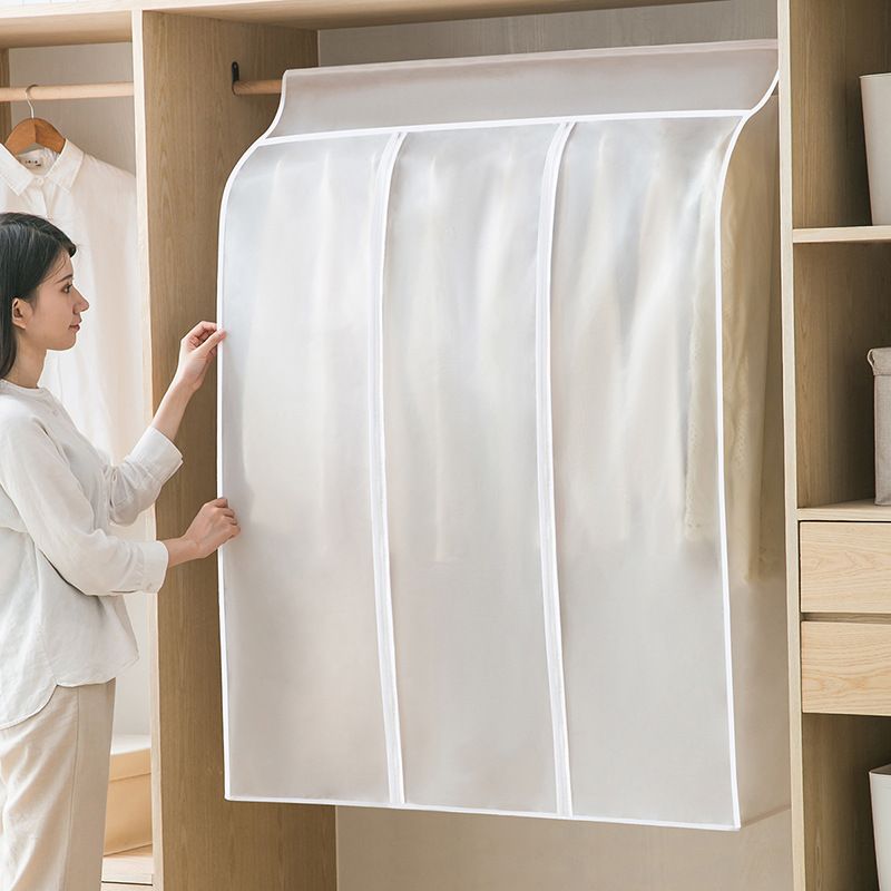 50'' Garment Bags for Hanging Clothes, Large Translucent Frosted Garment Rack Cover Bags Clothing Storage Bag with Zipper