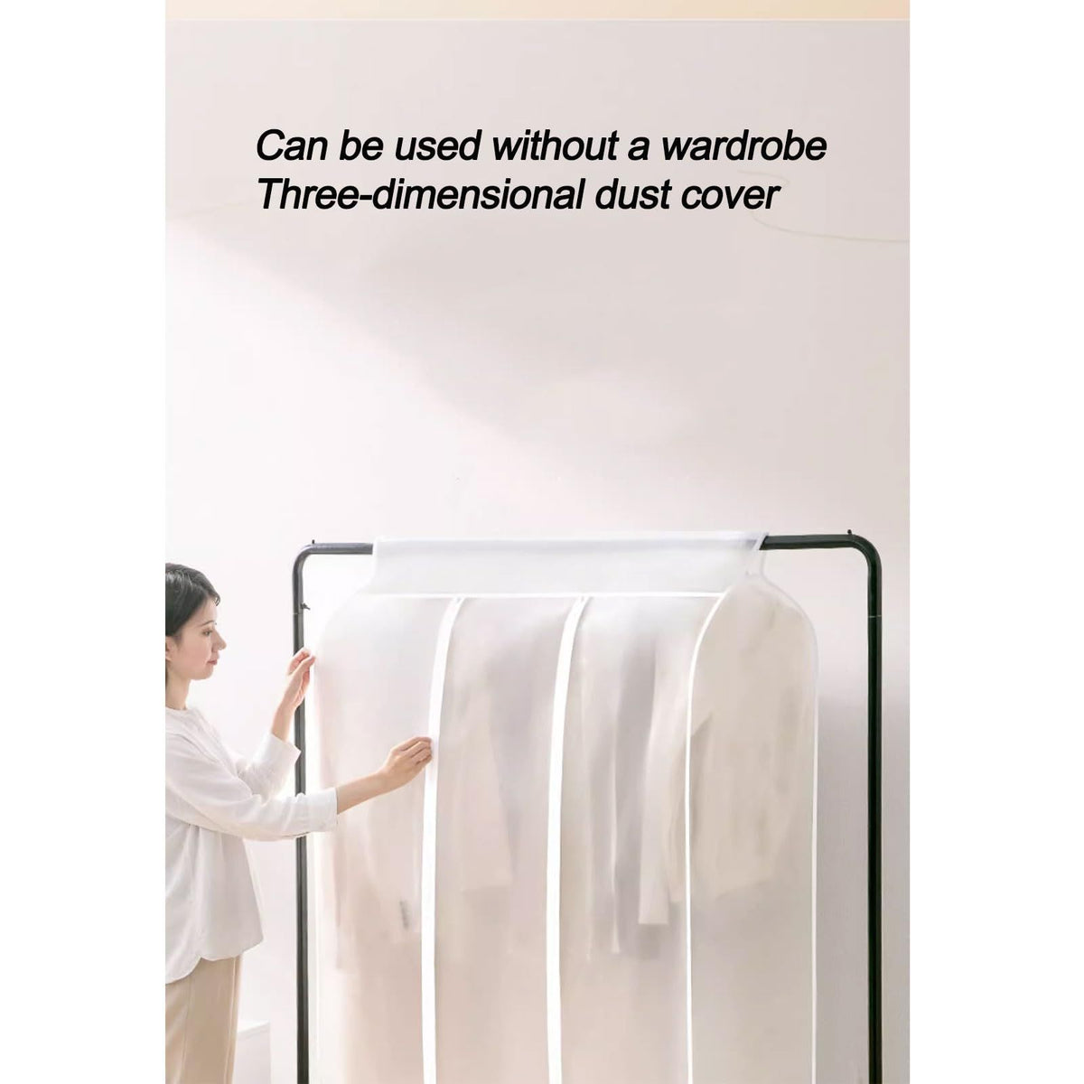 50'' Garment Bags for Hanging Clothes, Large Translucent Frosted Garment Rack Cover Bags Clothing Storage Bag with Zipper