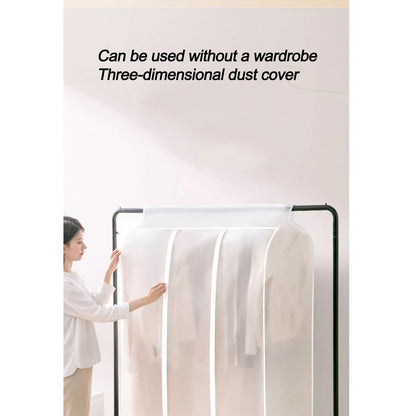 50'' Garment Bags for Hanging Clothes, Large Translucent Frosted Garment Rack Cover Bags Clothing Storage Bag with Zipper
